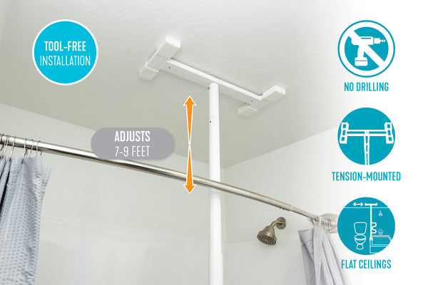 Stander Bathtub Security Pole with Curve Grab Bar