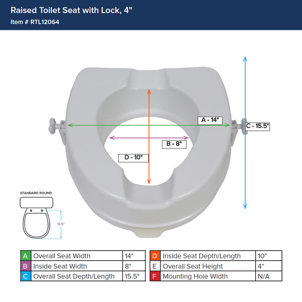 Drive 4" Raised Toilet Seat