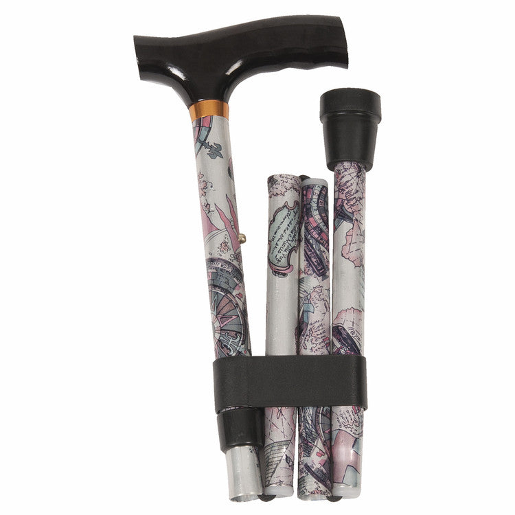 Patterned Folding Cane - Fritz Handle - Diamond Athletic