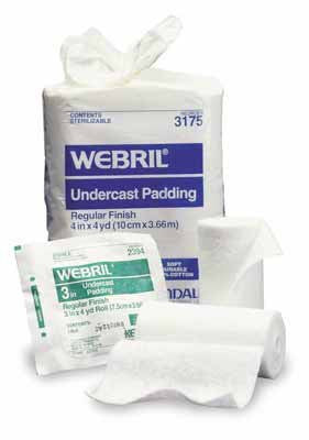 150-2502 PADDING CAST REGULAR 4IN X 4YD ST 100% COTTON WEBRIL (50/CS)