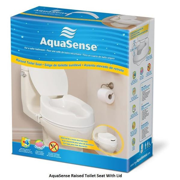4" Raised Toilet Seat Aquasense with Lid