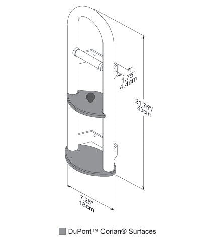 Invisia Toilet Roll Holder with Integrated Support Rail