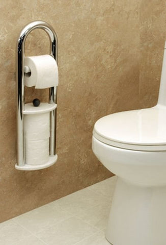 Invisia Toilet Roll Holder with Integrated Support Rail
