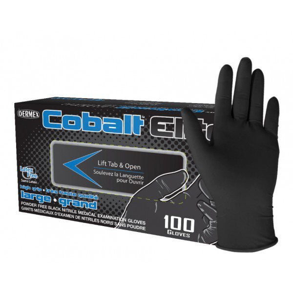 Cobalt Elite Black Nitrile Gloves - Powder-Free