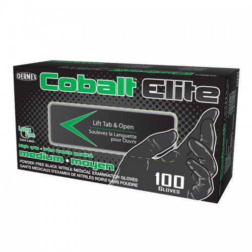 Cobalt Elite Black Nitrile Gloves - Powder-Free