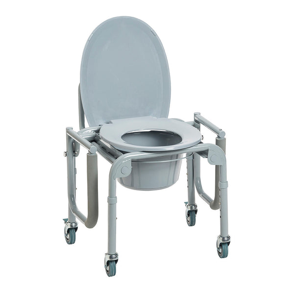 Drive Steel Drop-Arm Commode with Wheels