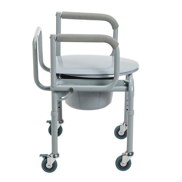 Drive Steel Drop-Arm Commode with Wheels
