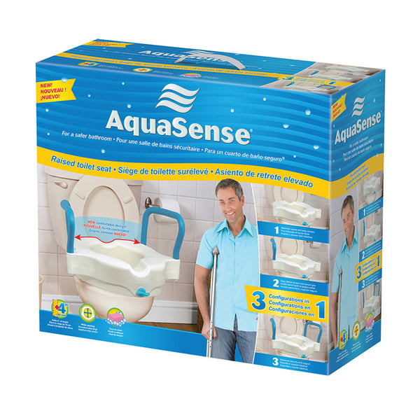 4" Raised Toilet Seat Aquasense 3-in-1 with Optional Arms