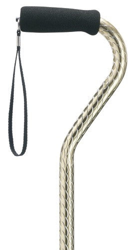 Etched Offset Aluminum Cane - Foam Handle