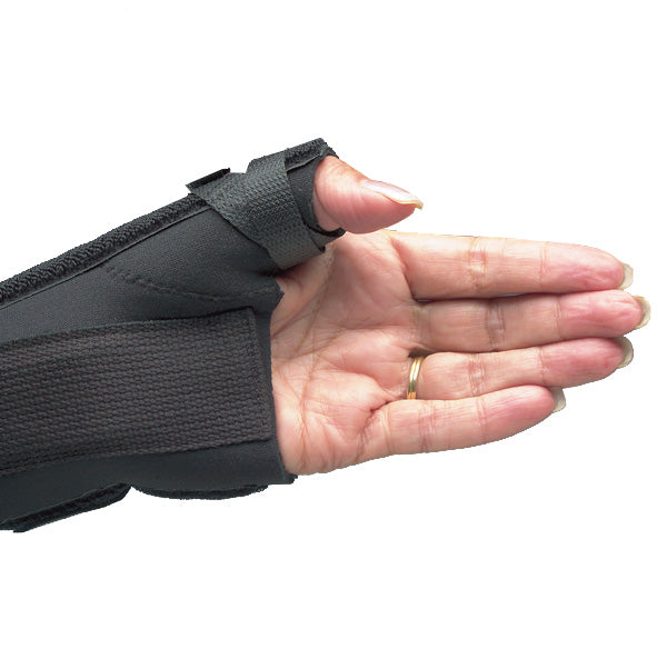 Vive Trigger Finger Splint Brace - Middle Pinky Pointer Ring and Thumb  Support - Palm Strap Included - Straighten Curved or Broken Fingers -  Adjustable Breathable Fit - Aluminum Pain Relief Guard Black