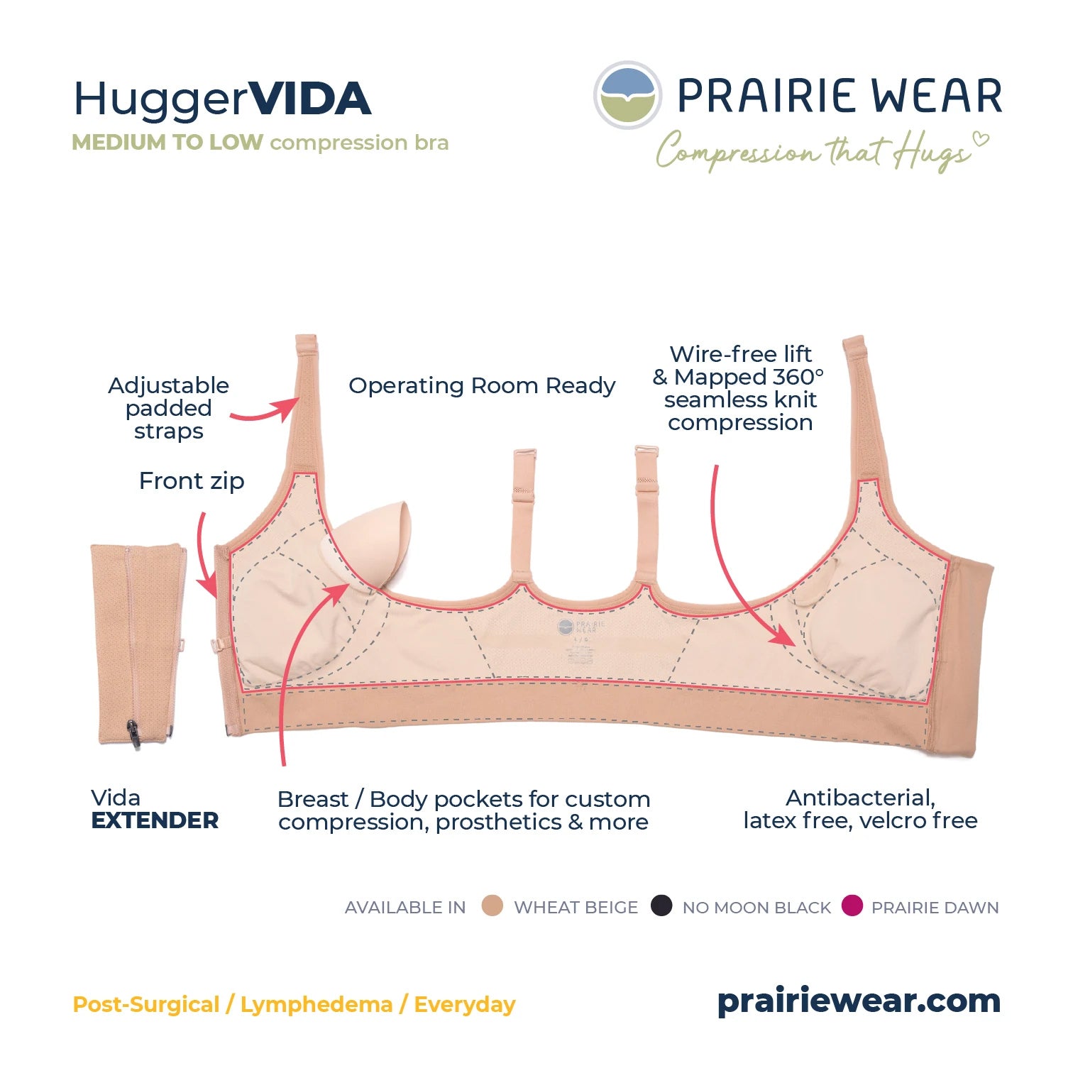 Prairie Wear Hugger PRIMA Truncal Compression Garment - Diamond