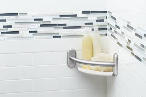 Moen - Designer Grab Bar with Corner Shelf
