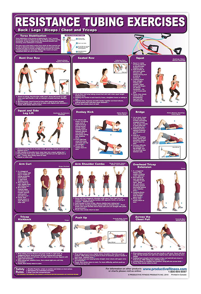 Resistance Tubing Exercise Posters