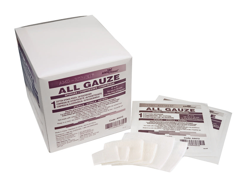 All Gauze 12-ply Sponges - Sterile - Diamond Athletic