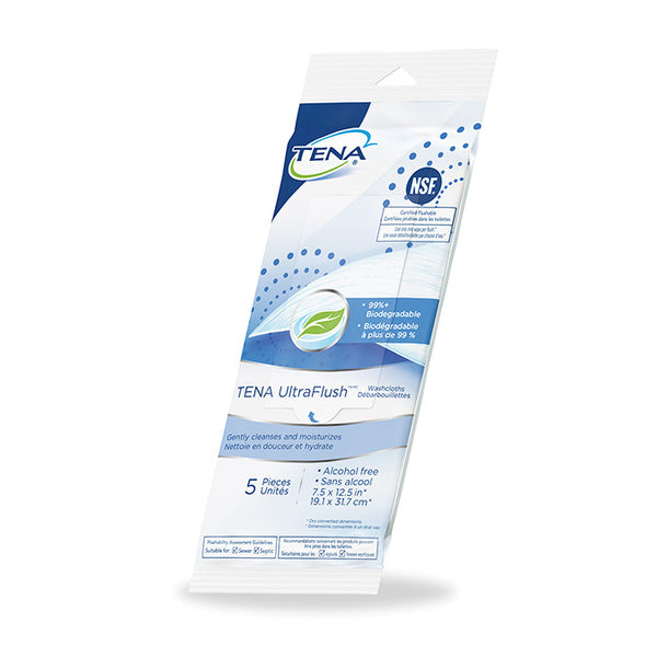 Tena® UltraFlush™ Washcloth - 5's