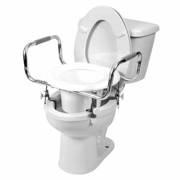 Raised Toilet Seat with Handles - Adjustable